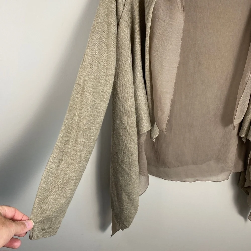 Zara‎ Knit Women's Open Front Knit Cardigan Wrap Long Sleeve Lined Size Medium - Picture 3 of 10